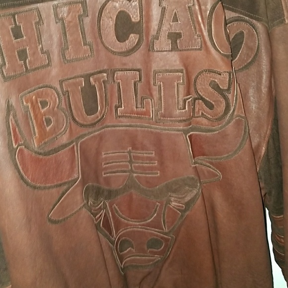 Domini pelle brown leather Chicago Bulls jacket - Picture 4 of 5